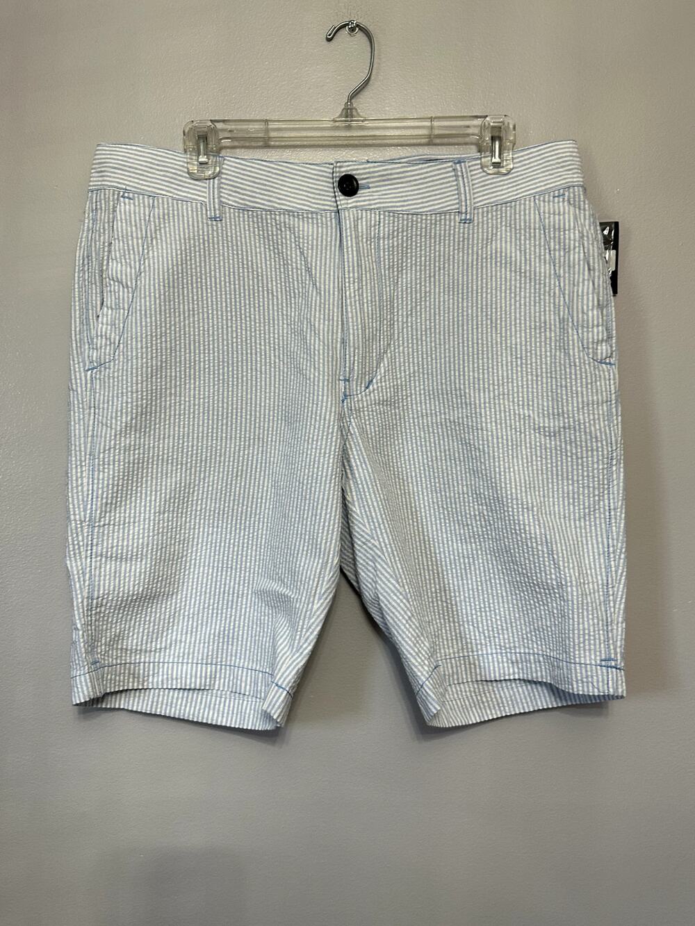 Union Men's Blue/White Striped Seersucker Chino Shorts 36R NWT